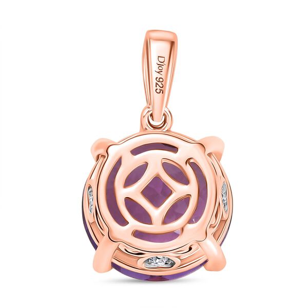 D&rsquo;Joy AA Rose De France Amethyst und Zirkon Anh&auml;nger - 5,92 ct. image number 4