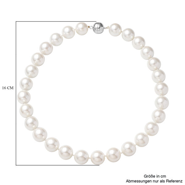 Wei&szlig;e Muschelkernperlen-Halskette, 50 cm - 890 ct. image number 5