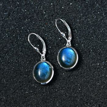 AAA Labradorit Ohrringe 925 Silber rhodiniert ca. 12,63 ct.