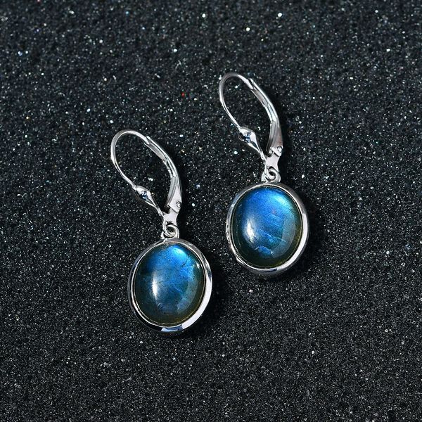 AAA Labradorit Ohrringe 925 Silber rhodiniert ca. 12,63 ct. image number 3