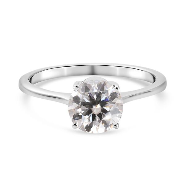 Moissanit Solit&auml;r Ring 375 Wei&szlig;gold