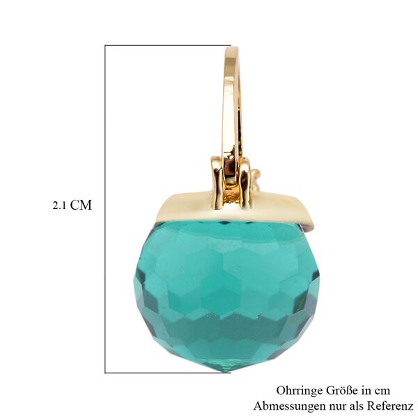 Neongr&uuml;ne Kristall-Ohrringe, reines Messing image number 5