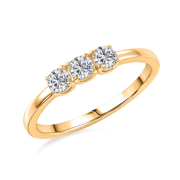 Moissanit Ring, 925 Silber vergoldet - 0,71 ct. image number 3