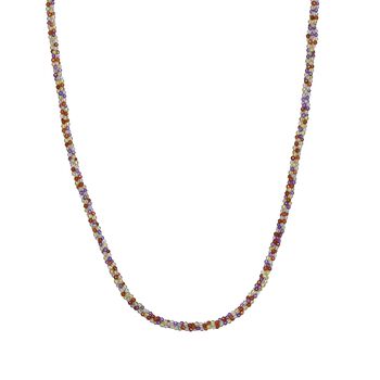 Mehrfarbige Edelstein Halskette ca. 60 cm 925 Silber ca. 100.56 ct