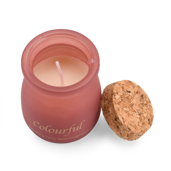 2er Set - Duftkerze 5 x 7 cm und Öl-Diffusor 50 ml mit Stäbchen, Rose image number 5