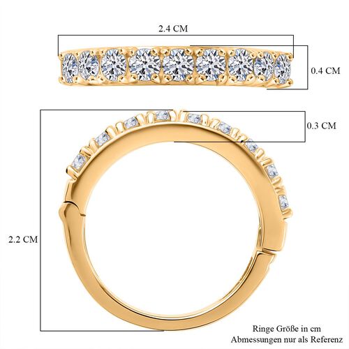 LUXURIANT DIAMOND - Lab Grown Diamant SI Ring 925 Silber 750 Gelbgold Vermeil (Größe 17.00) ca. 1.00 ct image number 7