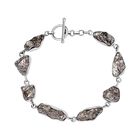 Meteorit Armband, ca. 19 cm, 925 Silber rhodiniert, ca. 72.16 ct