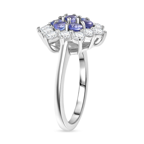 D'Joy AA Tansanit, Moissanit Ring 925 Silber rhodiniert (Gr&ouml;&szlig;e 18.00) ca. 1,85 ct image number 4