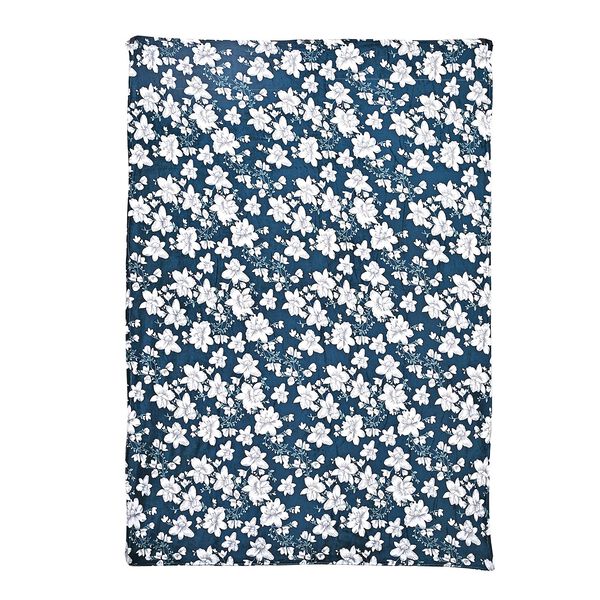"Printed flannel blanket 155gsm Colour-Blue & White" image number 5