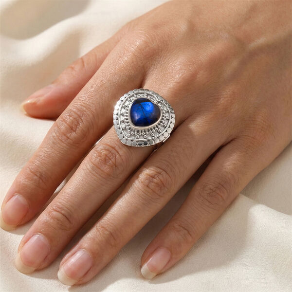 D'Joy Royal Bali Premium Regenbogen Mondstein Ring - 6,50 ct. image number 2