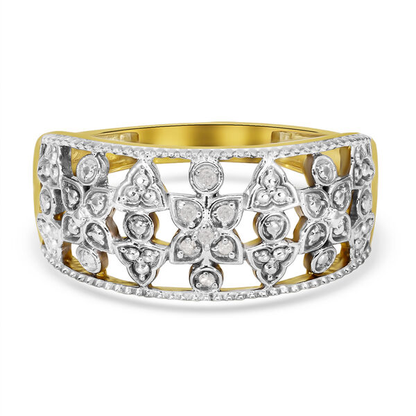 Diamant-Ring, 925 Silber vergoldet  ca. 0,05 ct