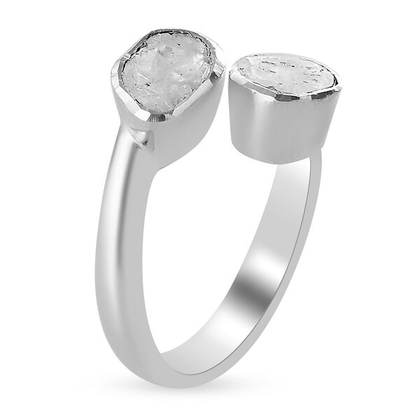 Handgearbeiteter Polki Diamant Ring 925 Silber Platin-&Uuml;berzug image number 4