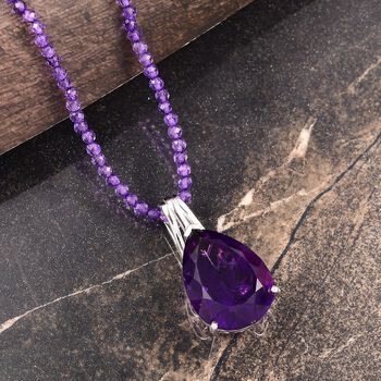 D'Joy AA Afrikanischer Amethyst Schmuckset ca. 50 cm 925 Silber rhodiniert ca. 58.90 ct