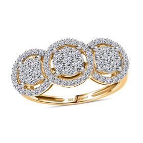 LUXURIANT SI-GH Labor Diamant Halo Ring im Trilogie-Stil - 1 ct.