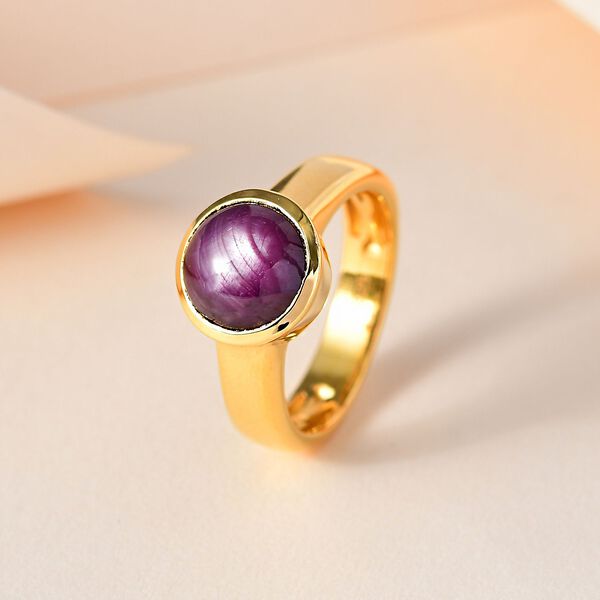 AA Sternrubin Ring, 925 Silber Gelbgold Vermeil, (Gr&ouml;&szlig;e 18.00) ca. 4.66 ct image number 2