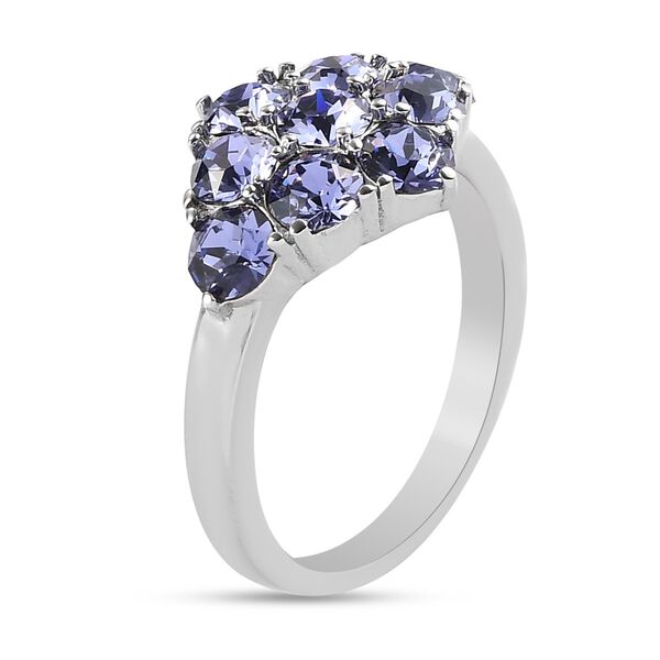 LUSTRO STELLA Österreichischer Tansanit Farbkristall Ring Edelstahl image number 4