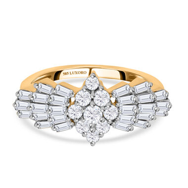 LUXORO SGL zertifizierter I1 G-H Diamant Ballerina-Ring in 585 Gold - 1 ct.