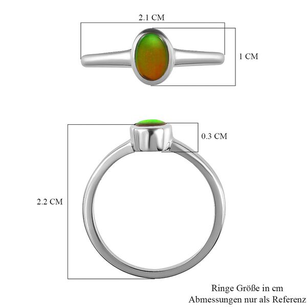 Kanadischer Ammolit-Ring, 925 Silber platiniert, ca. 0,49 ct image number 7