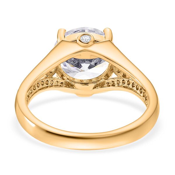 Weißer Zirkonia Ring Nickelfreies Messing vergoldet (Größe 21.00) image number 5