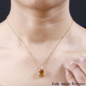 AA Serra Gaucha Citrin Anh&auml;nger, 925 Silber Gelbgold Vermeil, ca. 3.70 ct