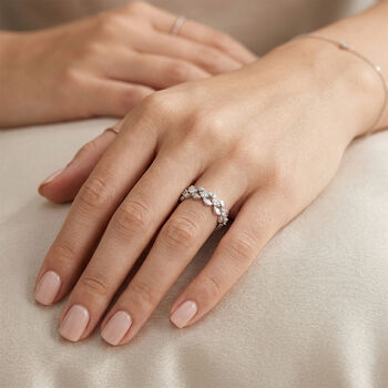 Wei&szlig;er Diamant Ring, 925 Silber platiniert - 0,14 ct.