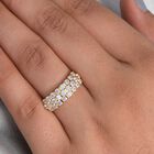 LUSTRO STELLA Hergestellt mit ZIRKONIA Cluster Ring 925 Silber 585 Vergoldet (Größe 16.00) ca. 2,25 ct image number 2