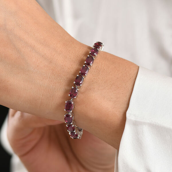 D'Joy AA Nat&uuml;rlicher Rhodolith Granat Armband ca. 18 cm 925 Silber rhodiniert ca. 23,48 ct. image number 2