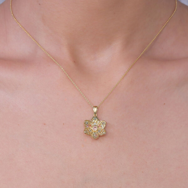 D'Joy Mehrfarbig Saphir Schmuckset ca. 50 cm 925 Silber 750 Gelbgold vermeil ca. 1,15 ct. image number 2