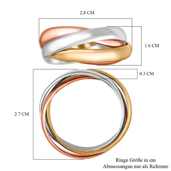 Royal Bali Kollektion- Dreifarbiger Wickelring Trio image number 4