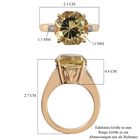 Ouro Verde-Quarz und Zirkon Ring 925 Silber 585 Vergoldet image number 6