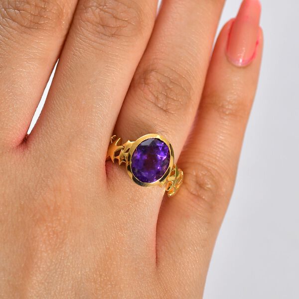 Afrikanischer Amethyst Ring Messing (Größe 18.00) ca. 3,24 ct image number 2