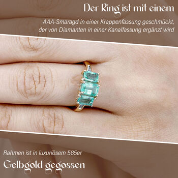 AAA Smaragd und Diamant Ring in 585 Gold - 2,32 ct.
