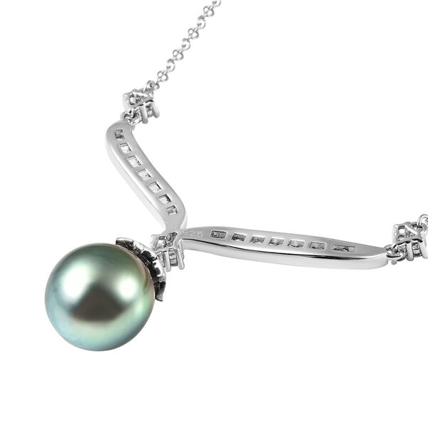 Tahiti Perlen und wei&szlig;e Topas-Halskette in Silber image number 5