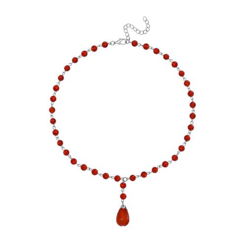 Rote Achat Halskette ca. 45 cm+ 5 cm Extender, ca. 85.00 ct image number 0