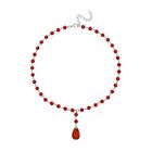 Rote Achat Halskette ca. 45 cm+ 5 cm Extender, ca. 85.00 ct