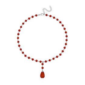 Rote Achat Halskette ca. 45 cm+ 5 cm Extender, ca. 85.00 ct