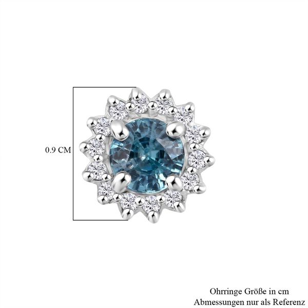 D&rsquo;Joy AA blaue und wei&szlig;e Zirkon Ohrringe - 1,13 ct. image number 5