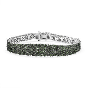 D'Joy Grüner Diamant Armband ca. 19 cm 925 Silber rhodiniert ca. 7,76 ct.