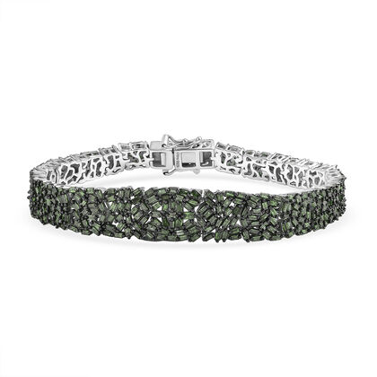 D'Joy Gr&uuml;ner Diamant Armband ca. 19 cm 925 Silber rhodiniert ca. 5.00 ct