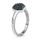 Blauer Diamant Ring 925 Silber platiniert (Größe 21.00) ca. 0.20 ct image number 4
