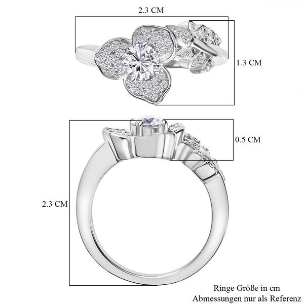 D'Joy Moissanit Ring 925 Silber rhodiniert (Größe 17.00) (10-15 Werktage Lieferzeit) ca. 0.68 ct image number 6