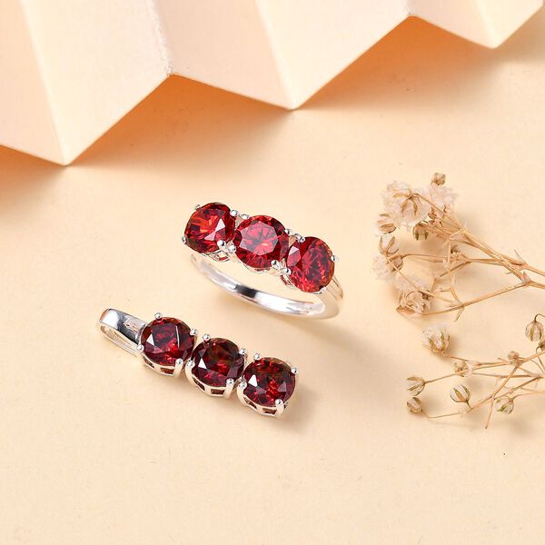 Rotes Zirkonia-Schmuckset image number 2