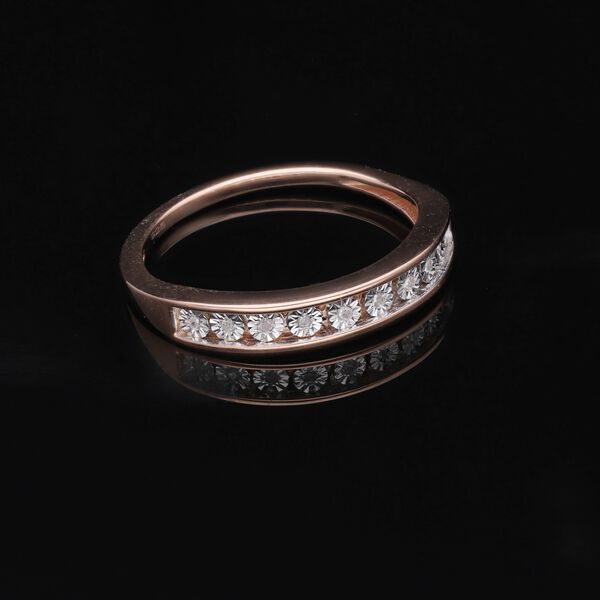 Diamant Ring, 925 Silber Roségold Vermeil image number 6