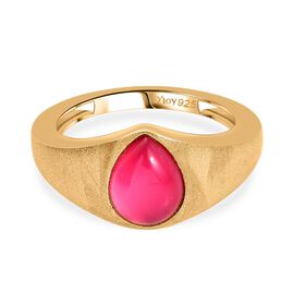 D'Joy Maulbeer Mondstein Ring 925 Silber Gelbes Gold (Gr&ouml;&szlig;e 19.00) ca. 1,77 ct