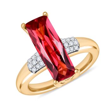 D'Joy Labor Padparadscha Saphir und Zirkon Ring - 5 ct.