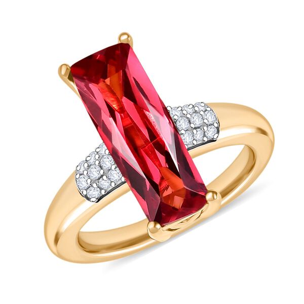 D'Joy Labor Padparadscha Saphir und Zirkon Ring - 5 ct. image number 4
