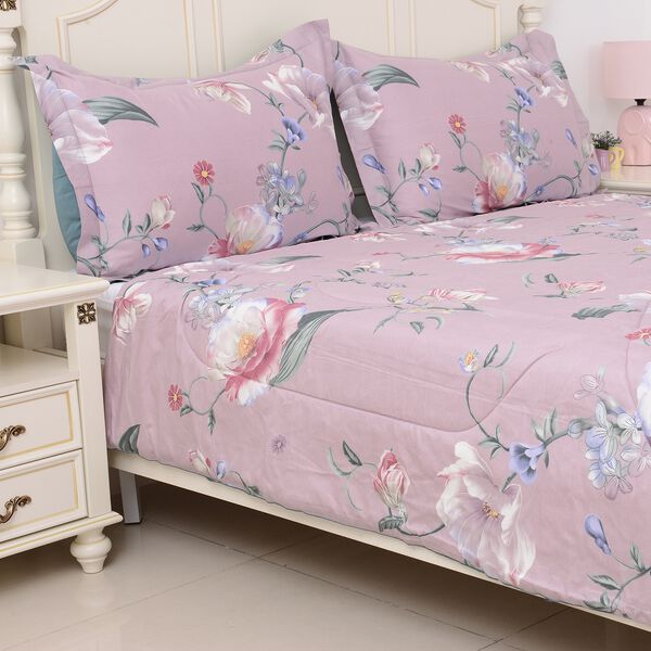 3er-Set, Bettdecke und 2 Kissenbez&uuml;ge aus 100% Maulbeerseiden, Lila image number 6