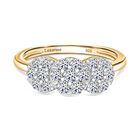 Lab Grown Diamant SI Ring 925 Silber 750 Gelbgold Vermeil (Größe 17.00) ca. 1,01 ct