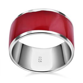 Royal Bali - Koralle Ring, 925 Silber (Größe 18.00)