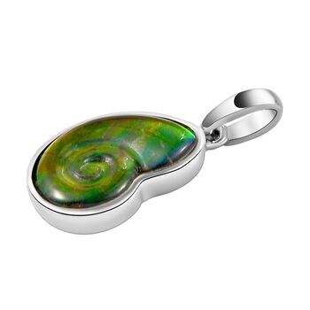 Kanadische Ammolit-Solit&auml;r-Anh&auml;nger in Silber